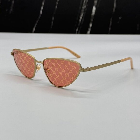 NEW GG1879S 004 GUCCI GOLD RED WOMEN GUCCI SUNGLASSES - Picture 7 of 12